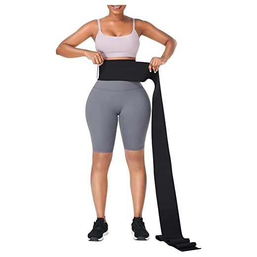 Snatch Me Up Wrap Bandage | Adjust Your Snatch Waist Trimmer | Tummy Wrap Sweat Wraps Waist Trimmer Belt For Women I Belly Body Shaper Compression Wrap I Gym Accessories Black…