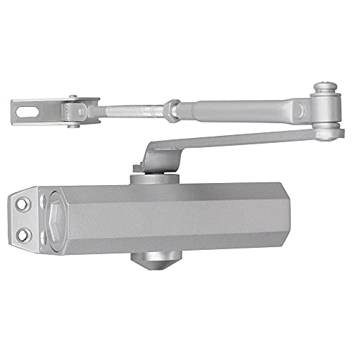 Seco-Larm sd-c131-sq Enforcer surface-type Cierrapuertas, acabado plateado, compatible con Metal o madera puertas de hasta 36 cm (91 cm) de ancho, reversible non-handed diseño, puerta peso hasta 140-lb (65kg)/tamaño 3