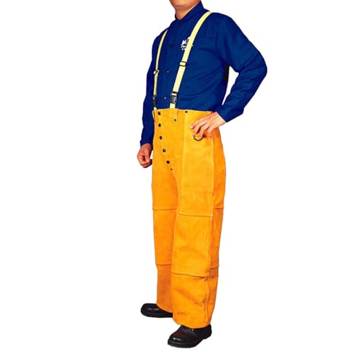 DSQIANG Leather Welding Suspenders, Heavy Duty Cowhide