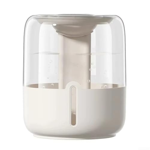 Humidificador de pulverización dual USB de gran capacidad de 6,8 L con luz nocturna y pantalla digital para alivio de aire seco en dormitorio u oficina, diseño ABS portátil en blanco o beige (beige)