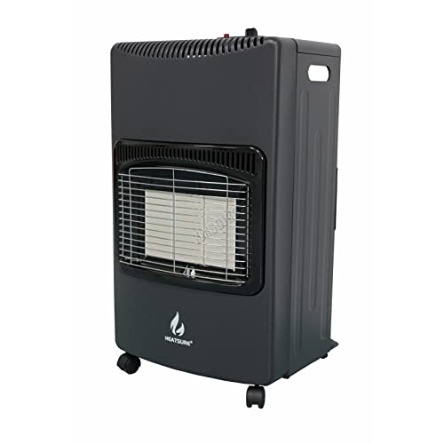 HEATSURE New Gas Heater | Butane Gas Home Heater | Indoor | Portable Winter Heater | Office Home Elderly Heater | Comes With Regulator And Hose | 4.2Kw Anti Tilt With Adjustable Settings | On Wheels