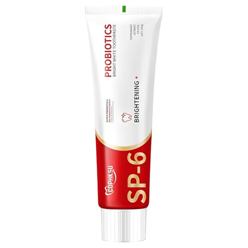 OIXYA SP-6 Pasta dental probiótica para blanquear los dientes, 1 unidad Blanqueamiento dental intensivo, 6 probióticos para blanquear los dientes, aliento fresco, sin flúor, encías sanas (100 g)