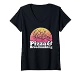 Mujer Pizza y panificadora o panificadora Camiseta Cuello V