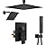 NPYSVSSS Shower System Dual Shower Heads with 12" Ceiling Mounted Rain Shower Head & 6" Wall Mounted Head Full Body Luxury Rain Shower System 3 Way Pressure Balance Valve Kit, Matte Black