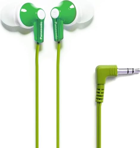 Image of Panasonic ErgoFit In-Ear Earbud Headphones RP-HJE120-G (Green) Dynamic Crystal Clear Sound, Ergonomic Comfort-Fit