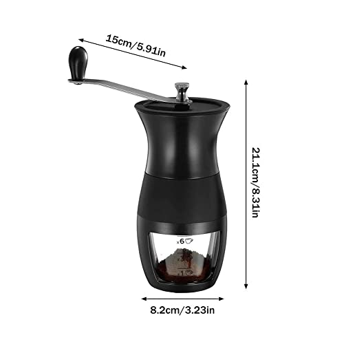 XinQt Manuelle Kaffeebohnenschleifer Tragbare Hand Kurbel Kaffeeschleifer mit Keramik Grat Hand Kaffeemühle for Büro… – Bild 8