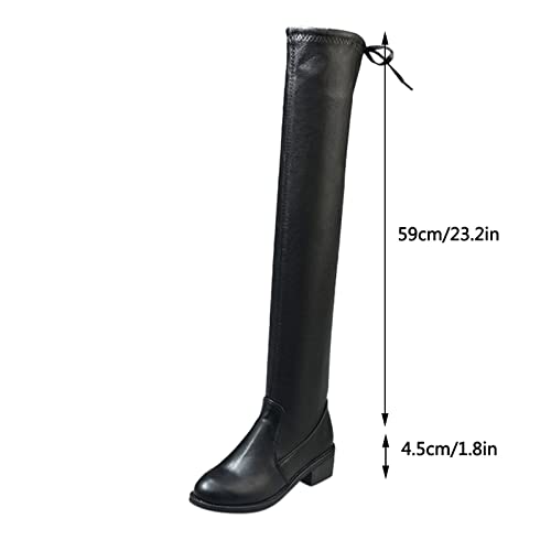 Bottes Femmes Talon Chunky Anti Glisse Fermeture Éclair