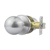 Comfhouse Round Ball Satin Nickel Passage Door Knob, Keyless Interior Door Knob in Stainless Steel f