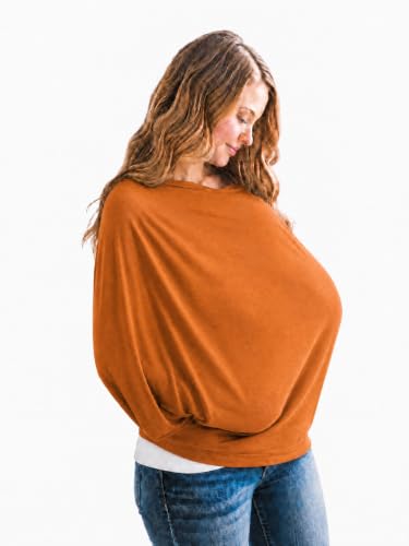 Image of Copper Pearl Nursing Cover for Breastfeeding - Multi-Use Baby Car Seat Cover, Stroller Cover & Breast Feeding Cover Up for Women, Stretchy Breathable High Quality Cover for Boy or Girl, Blaze