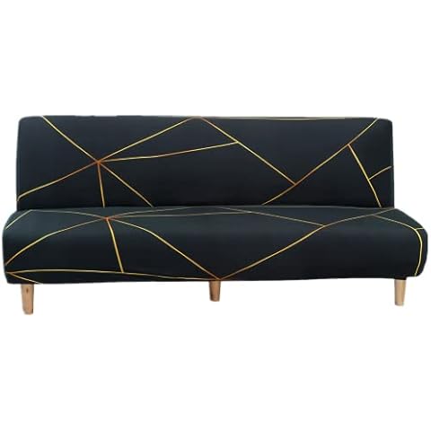 Mingfuxin Armless Sofa Bed Cover, Spandex Stretch Futon Slipcover Protector, Non-Slip Elastic Folding Couch Sofa Shield Fits for 2-3 Seater Folding Sofa Bed without Armrests(Printed #2842) Cover