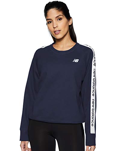 New Balance Women's Relentless Crew Neck Sweatshirt, Pigment, L