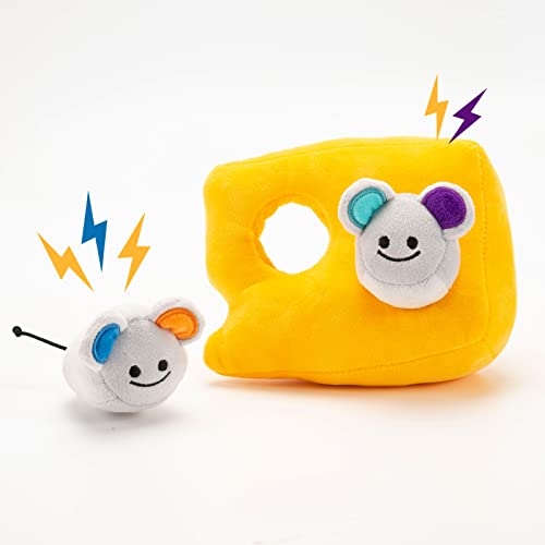 JOYELF Dog Puzzle Toy, Mouse and Cheese - Interactive Dog Game Cache Toy, Dog Crunch Dog Toy Cover