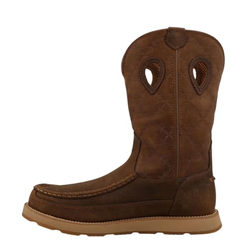 Image of Twisted X 11 inch Work Pull On Wedge Sole Men's Brunette /Pecan Boot