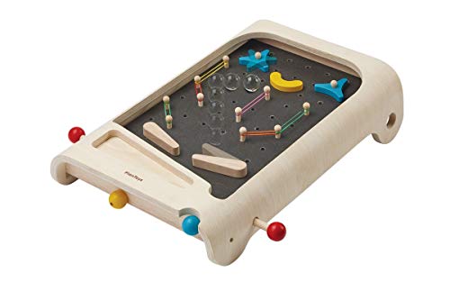 Image of PlanToys Pinball Wooden Tabletop Arcade Game for Kids Ages 3+ | Montessori Toy for Coordination, Focus & Fine Motor Skills | Eco-Friendly Educational Indoor Game