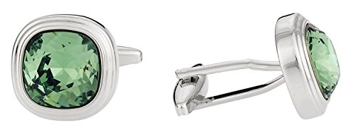 Mens Erinite Green Crystal Cufflinks with Travel Presentation Gift Box2