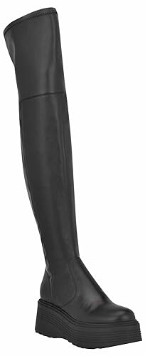 Botte au-dessus du genou Geton Nine West en faux daim noir pour femme