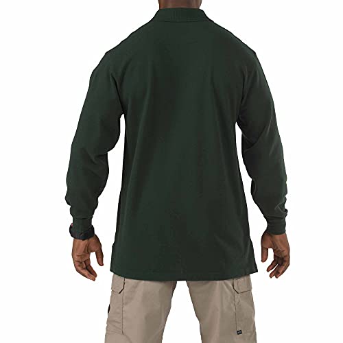 5.11 Tactical Professional Long Sleeve Polo Shirt, Cotton Pique Knit, Reinforced Seams, Style 420562