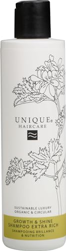 Unique Haircare | Growth & Shine Shampoo Extra Rich | Reichhaltig | Glanz & Haarwuchs | Bio & Fairtrade | 250 ml