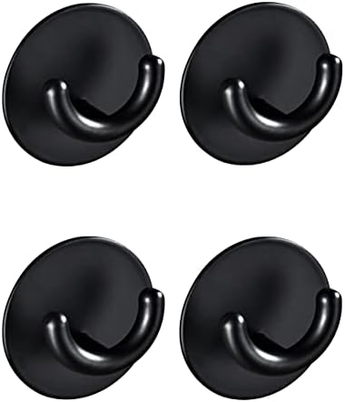 Qiiaoo 4 Pack Adhesive Hooks Heavy Duty, Waterproof Aluminum Alloy Wall Door Hooks Mount for Bathroom Bedroom Shower Stall, Hanging Clothes Coat Hat Bag Towel Robe Dressing Gowns Headset