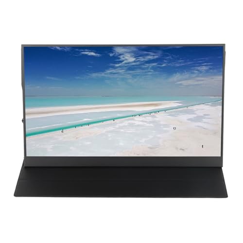 Image of 17.3 Inch 1080P Portable Monitor, Type C Supporting Mobile Phones Computers, Dual Screen Display for Windows 10 and Gaming Devices with 2-Way Speaker Drive Capability, Aluminum