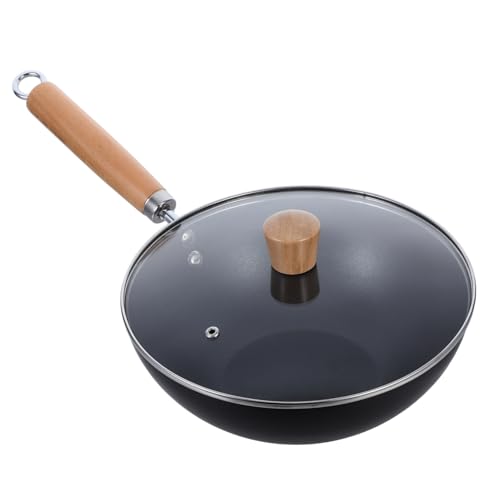 Healifty Mini Olla De Hierro Sartén Pequeña Con Tapa Sartén De Hierro Para Cocinar Con Tapa Para Cocinas Eléctricas De Inducción Gas