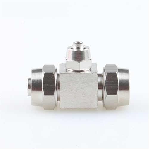 Conexión rápida de tráquea y conector neumático de latón en T para alta presión 10 uds 6