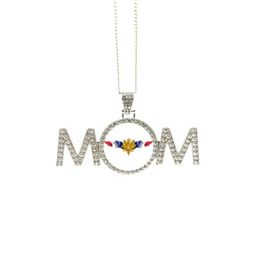 Collier avec emblème national du drapeau de la France pour femme et cadeau maman