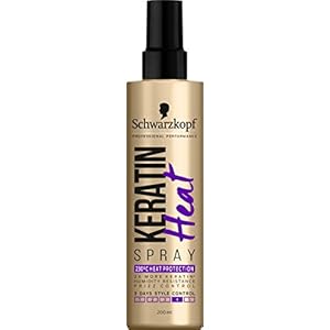 Schwarzkopf Styling Keratin Heat Protection Hair Spray, Frizz Control, 230 degree Heat Protect, 200 ml