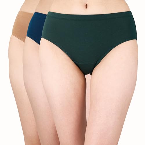Image of SOIE Women High Rise Full Coverage Solid Colour Cotton Stretch Hipster Panty (Pack of 3)