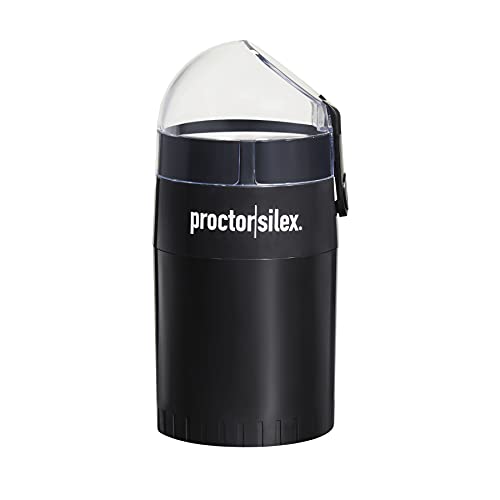 Proctor Silex Fresh Grind 4oz Electric Coffee Grinder for Beans, Spices and More, Retractable Cord, Stainless Steel Blades, Black