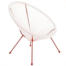 LOLAhome Sillón de jardín Acapulco Blanco y Rojo |...
