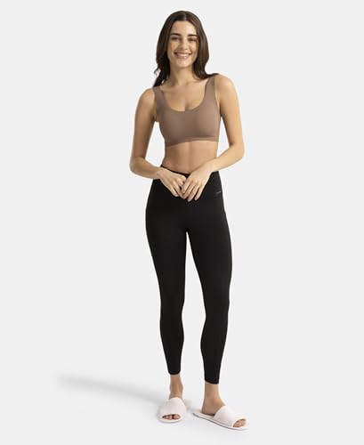Image of Jockey 1840 Women Wirefree Padded Microfiber Elastane Full Coverage Bonded Tech Lounge Bra
