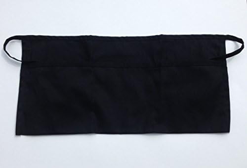 Fame Fabrics F9 3 Pocket Black Waist Apron 65/35 Poly-Cotton Twill 18121 Aprons by Paynter Enterprises