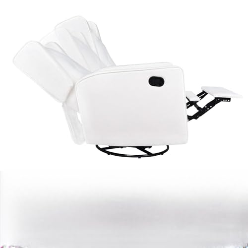 HomeStock Odelia Swivel Glider Rocker Recliner Microfiber/Bright White