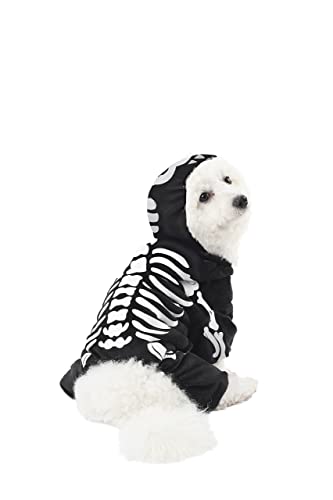 Disfraz con capucha de esqueleto para perro talla Large miniatura 3