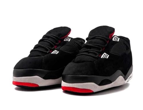 Stardust Fluffy Warm Home Shoes for Men and Women, Plush Slippers Comfy Kicks Winter Warm Fleece Lined Sneakers with Anti-skid Rubber Sole (HS, Black, Home Shoes)