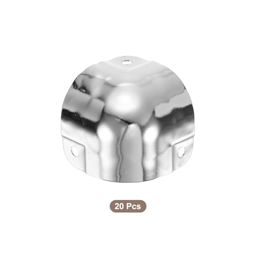 Image of uxcell 20 Pcs Decorative Box Corner Cover, 30mm Metal Edge Guard, Furniture Corner Edges Protector, Silver