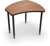 MooreCo Large Shapes - Amber Cherry Top Surface and Black Edgeband - Black Horseshoe Legs - No Bookbox (113351-7919)