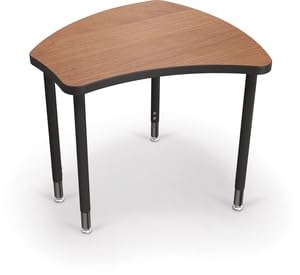 MooreCo Large Shapes - Amber Cherry Top Surface and Black Edgeband - Black Horseshoe Legs - No Bookbox (113351-7919)
