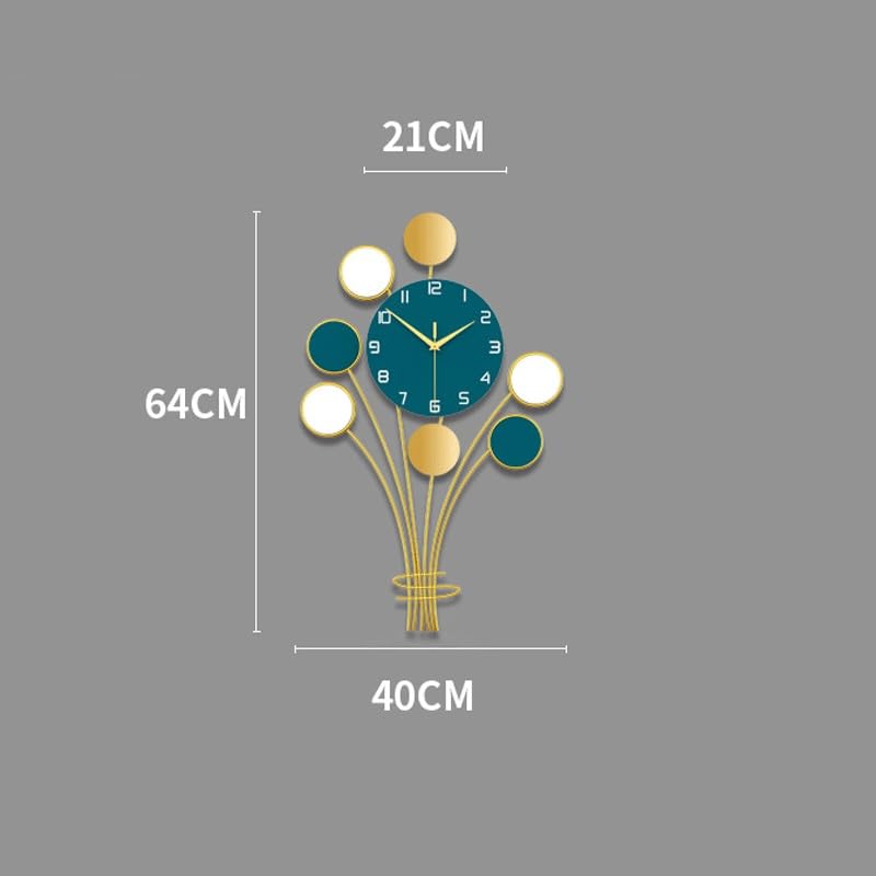Orologio da parete moderno e silenzioso, movimento al quarzo senza ticchettio, design elegante for soggiorno e ufficio, decorazione for la casa, oro e verde.(Small)