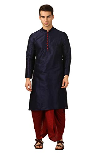 Image of Royal Kurta Men's Cotton Silk Dhoti Kurta (White)