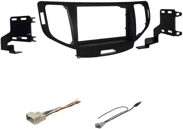 Double Din Car Stereo Install Kit, Wire Harness, and AM/FM Radio Antenna Adapter -Made for Acura: 2009 2010 2011 2012 2013 2014 TSX -No Factory Nav Vehicles