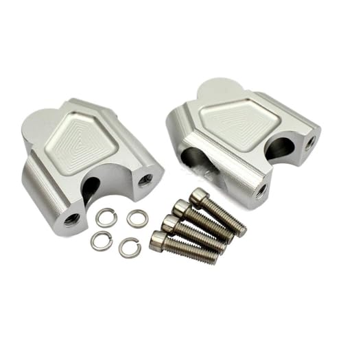 Für Suzuki Für GSF 1250S Für SV650 Für GW250 Für DL25 Für SV1000 Aluminium 7/8'' 22mm Motorrad Bar Clamp Lenker Riser Adapter Motorrad Lenkererhöhung(Sliver)