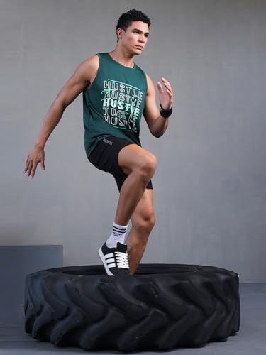 Image of CHKOKKO Tank Tops Sleeveless T-Shirt for Men Dry Fit Vest Gym Wear Graphic Printed Stylish Round Neck Running Sando for Sports Workout Fitness & Casual or Beach Wear