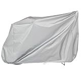 アストロ 自転車カバー 幼児座席対応 27インチまで 子供乗せ 後ろ 厚手 丈夫 シルバー 大切な自転車を直射日光・雨・雪などから守る 撥水加工 雨避け 風飛び防止紐 着脱簡単 前後ゴム入り サイクルカバー 防犯 防塵 113-45