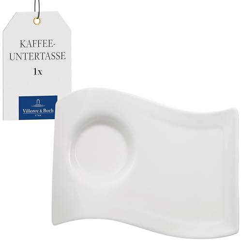 Villeroy & Boch - NewWave Caffé Milchkaffee-Untertasse Weiß, Spülmaschinenfest, Mikrowellensicher, Untertassenteller, Kaffeetassen Untersetzer, Unterteller für Cappuccino Tassen, Premium Porzellan