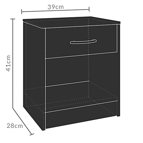 CASARIA 2X Nachttisch mit Schublade Anthrazit – Ansicht 6