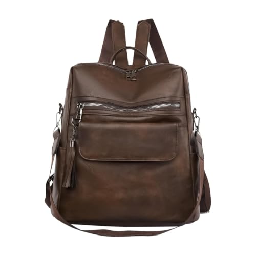 Sac à dos pour femme grand format et multifonction avec pompons