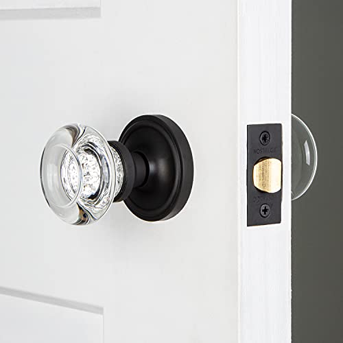 Image of Nostalgic Warehouse Classic Rosette Round Clear Crystal Door Knob