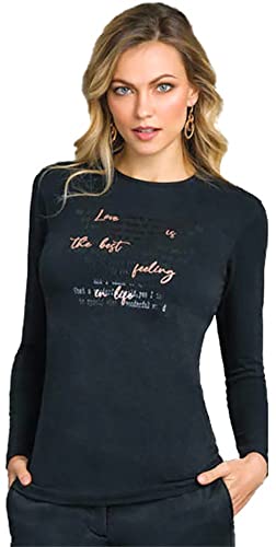 Jadea Maglia Donna Maniche lunghe cotone stretch in tre varianti 4270 (m, Variante1)